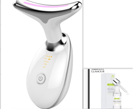 EMS Thermal Neck Lifting And Tighten Massager Electric Microcurrent Wrinkle Remover LED Photon Face Beauty Device For Woman