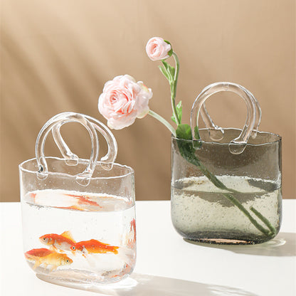 Home Bag Portable Transparent Glass Vase