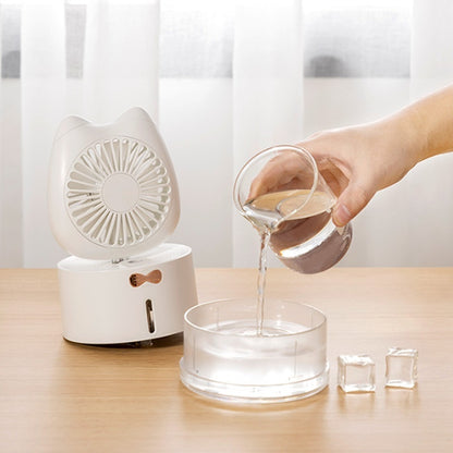 Cartoon Mini Spray Fan Two-in-one Charging Humidifier