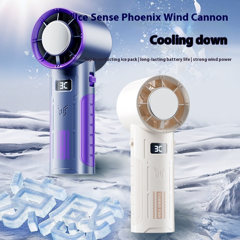 Handheld Ice Cooling Turbine Fan Mini Convenient Wind